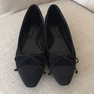 Zara Black Cap Toe Flats - 39/Fits a US 8-8.5